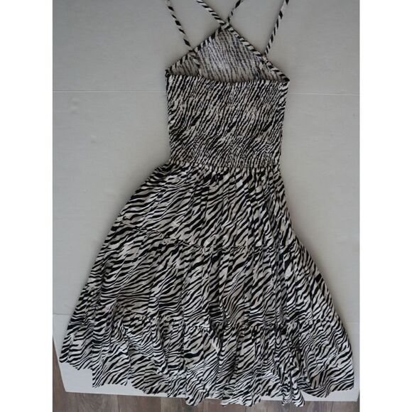 Lusana x Anthropologie Women's Sz S US 4 Zebra Print Arlen Midi Halter Dress - Picture 2 of 7
